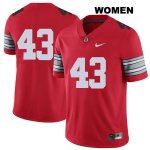 Women's NCAA Ohio State Buckeyes Robert Cope #43 College Stitched 2018 Spring Game No Name Authentic Nike Red Football Jersey MG20W78RT